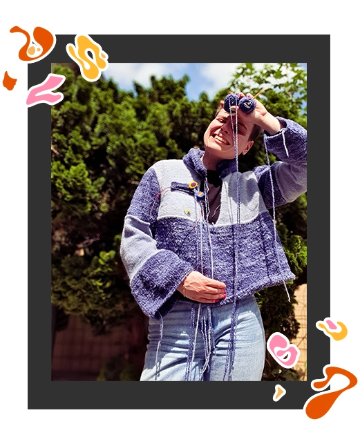 Photo du prototype du pull DKT créé par Boo créas Créatrice de vêtements responsables