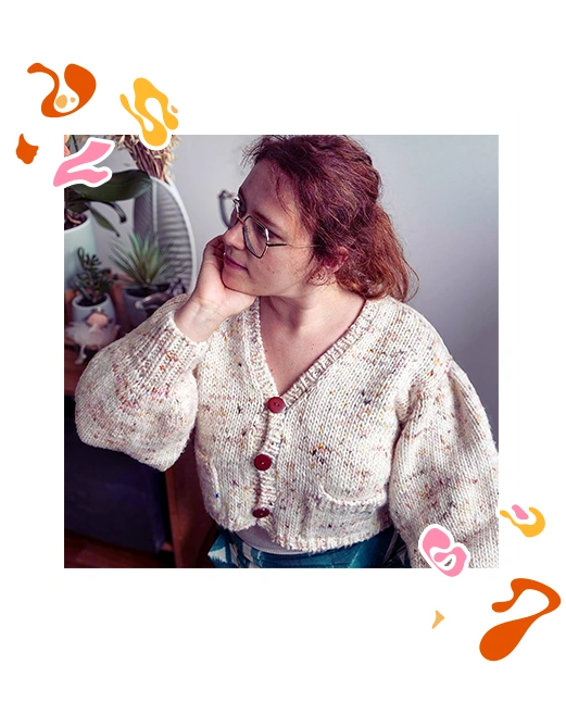 Pull Claire - Vêtements personnalisés faits-main. Avec cadre Boo Créas