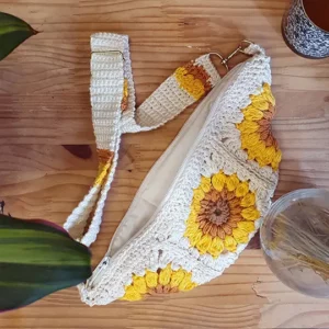 Sac banane tournesol personnalisé fait main