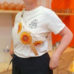 Sac banane tournesol personnalisé fait main. Accessoires artisanaux